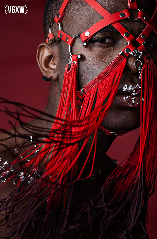 VGXW Magazine Avant Garde Male Beauty Editorial: Black Pearl Meets Chiracc Couture by Susann Loessin