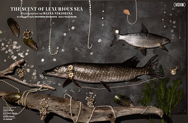 VGXW Magazine – May 2019 Book 2 } Still life fashion photography - jewelry and fish