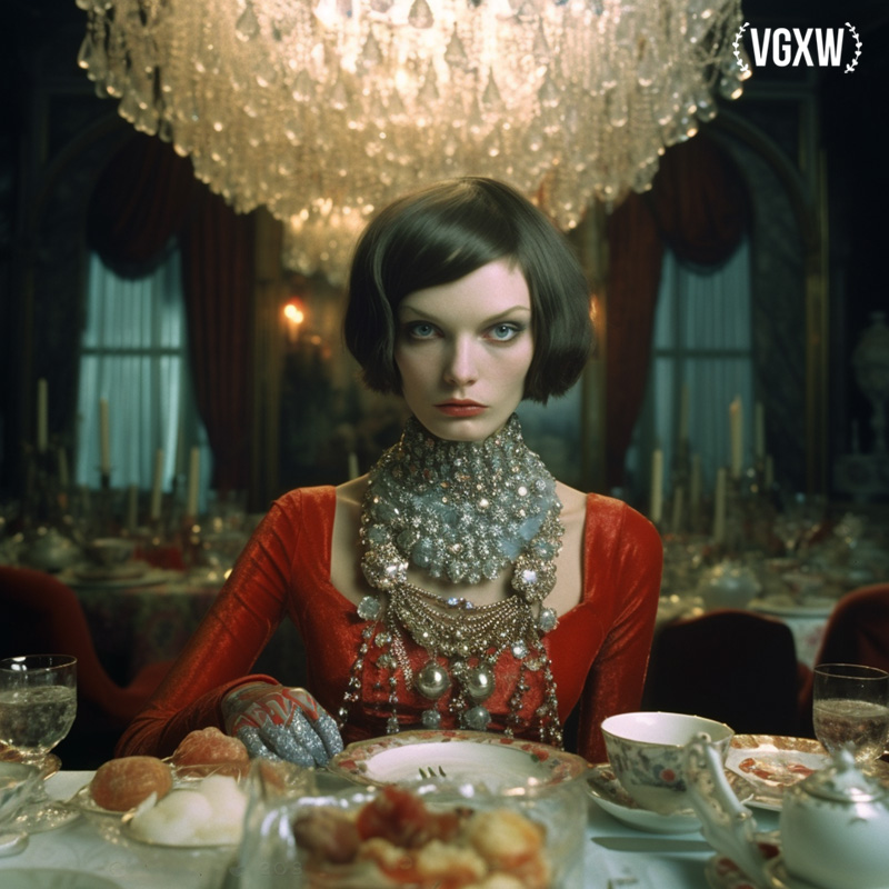 VGXW Magazine: Dine - An AI Generated Fashion Story by Miu Vermillion Studio | via Virtuogenix.Magazine