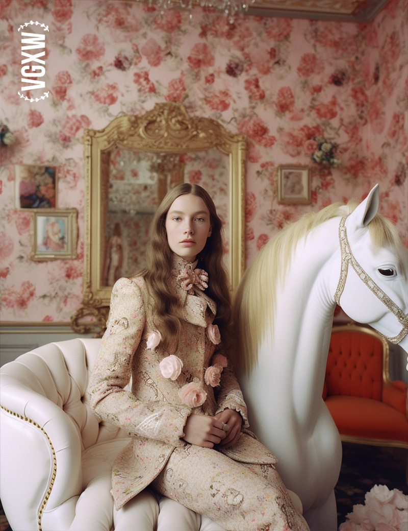 VGXW Magazine: Gilded - An AI Generated Fashion Story by Joyce @ Miu Vermillion Studio | via Virtuogenix.Online