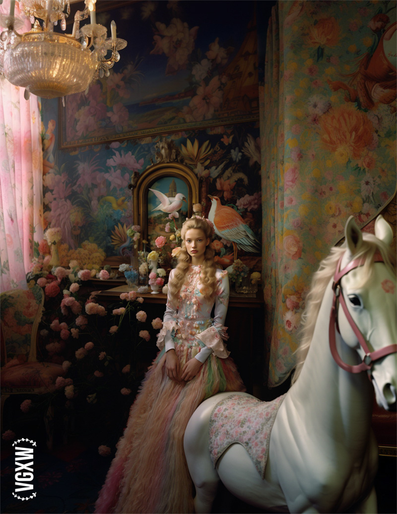 VGXW Magazine: Gilded - An AI Generated Fashion Story by Joyce @ Miu Vermillion Studio | via Virtuogenix.Online