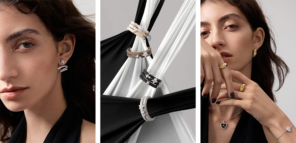 HEFANG Jewelry Nebula Collection 2025: Innovative fine jewelry featuring sustainable silicone and cosmic-inspired designs | via Virtuogenix.Online